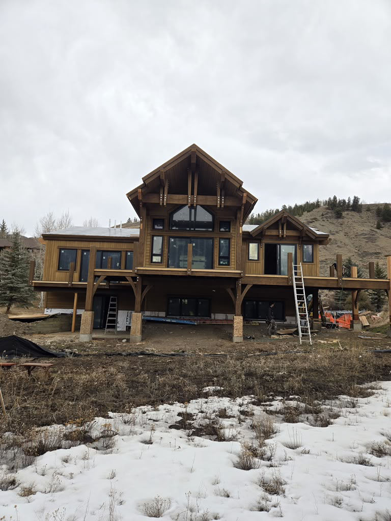 Custom mountain home under construction VM Carpentry Colorado